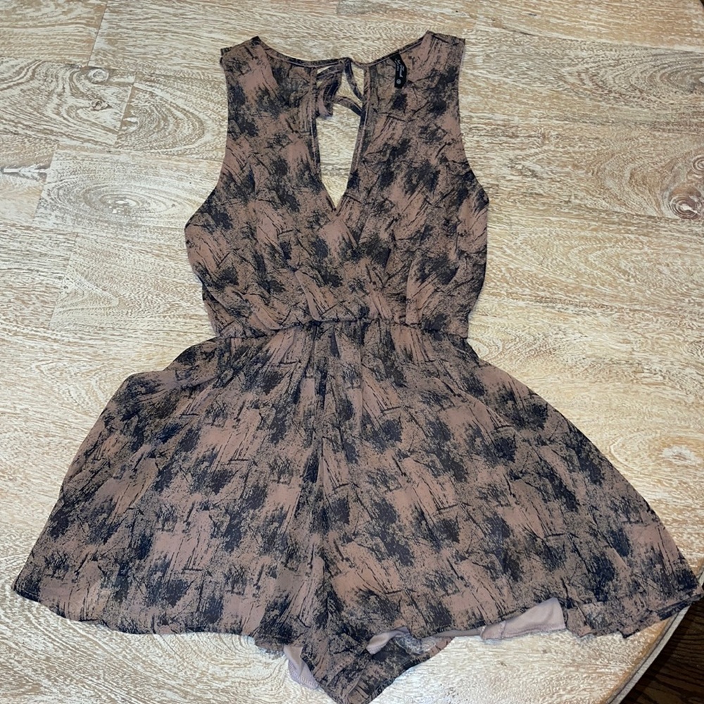 Tan Final Touch Light Boho Romper small